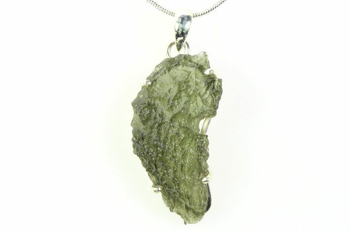 Green Moldavite Tektite Pendant ( g) - Czech Republic #359267